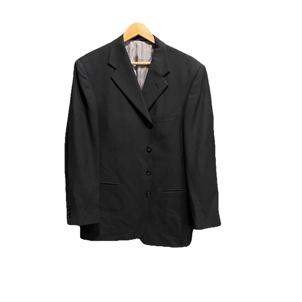 Givenchy Monsieur Black‎ 100% Worsted Wool Men's Blazer Jacket Size 42 Regular
